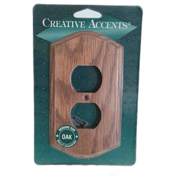 Creative Accents Oak Duplex Wall Plate Outlet Cover New NWT - Picture 1 of 7